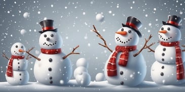 Snowman in realistic Christmas style