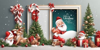 Photo frame in realistic Christmas style