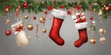 Stockings in realistic Christmas style