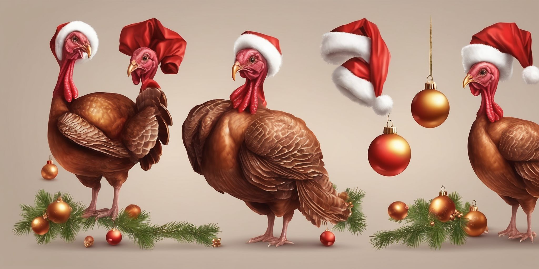 Turkey in realistic Christmas style