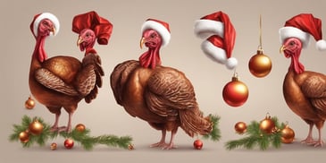 Turkey in realistic Christmas style