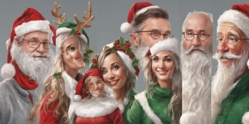 Familiar faces in realistic Christmas style