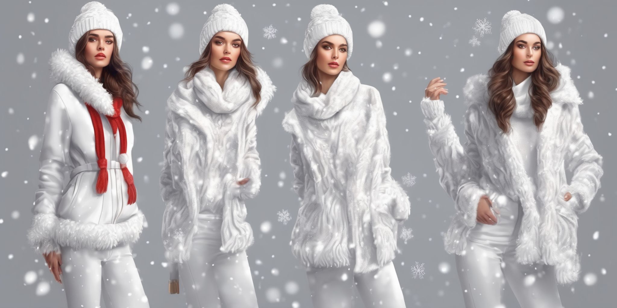 Snow fashion in realistic Christmas style