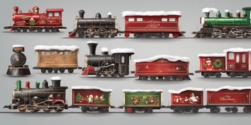 Toy train in realistic Christmas style