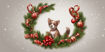 Paws wreath in realistic Christmas style