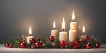 Candlelight in realistic Christmas style
