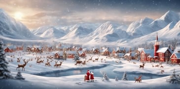 North Pole in realistic Christmas style