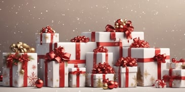 Presents in realistic Christmas style