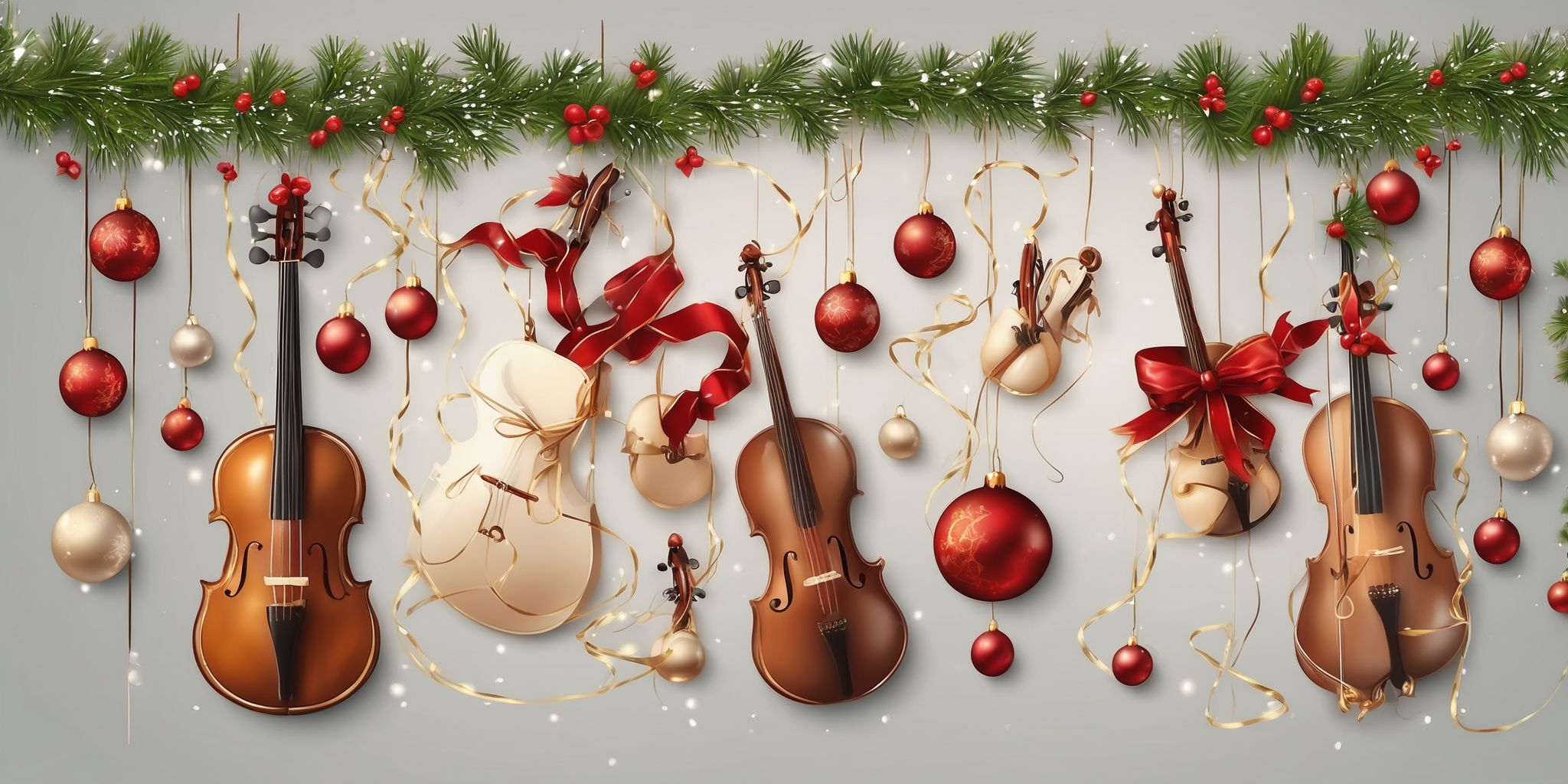 Strings in realistic Christmas style