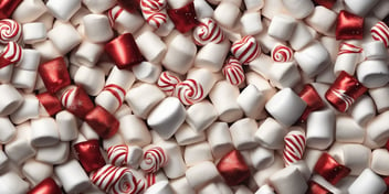 Marshmallows in realistic Christmas style