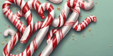 Candy canes in realistic Christmas style