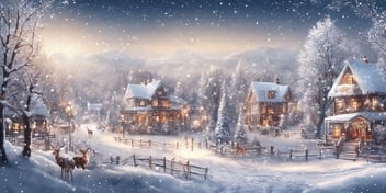Winter wonderland in realistic Christmas style