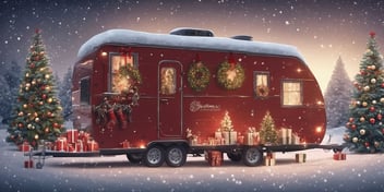 Trailer in realistic Christmas style