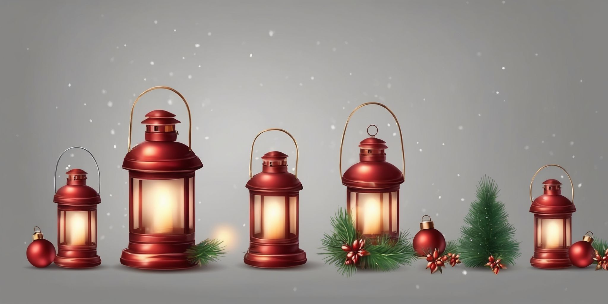 Lantern in realistic Christmas style