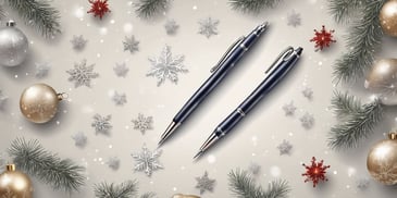 Pen in realistic Christmas style