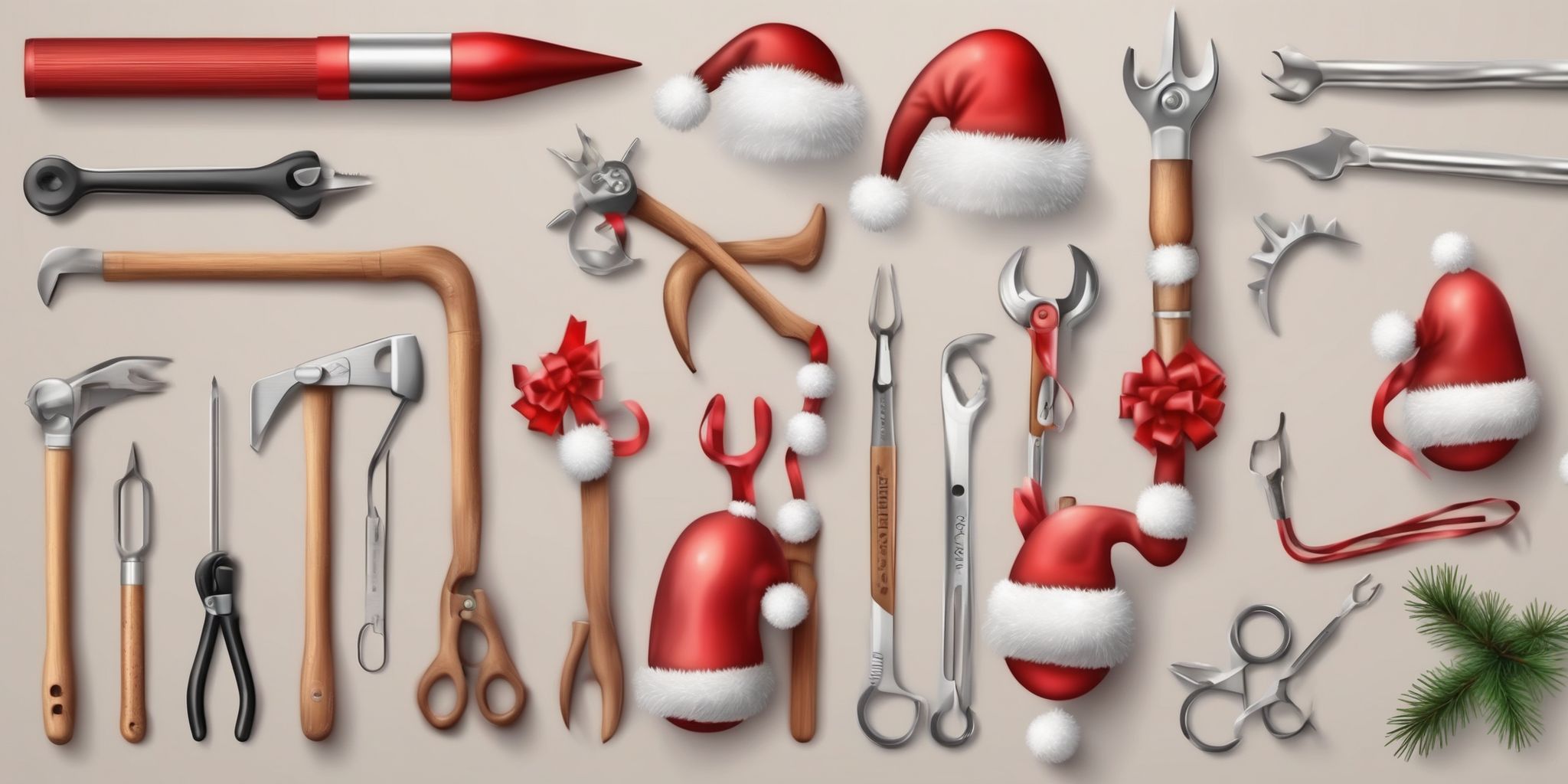 Tools in realistic Christmas style