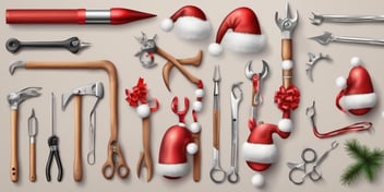 Tools in realistic Christmas style