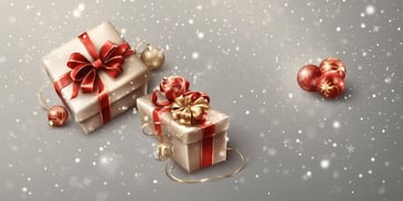 Gift in realistic Christmas style