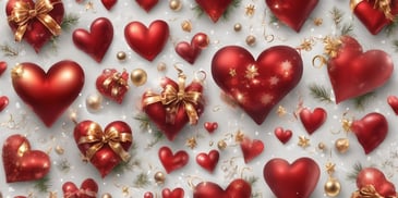 Hearts in realistic Christmas style
