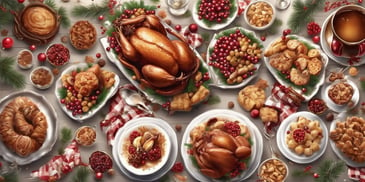 Feast in realistic Christmas style
