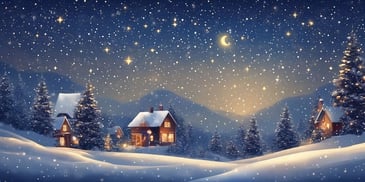 Starry night in realistic Christmas style