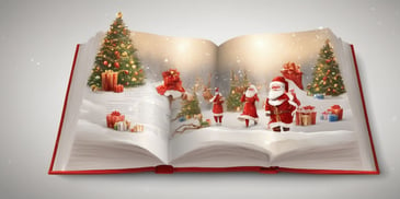 Book in realistic Christmas style