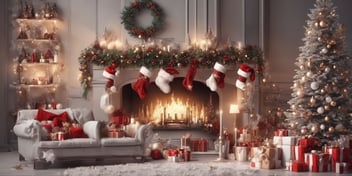 Tips in realistic Christmas style