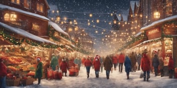 Market itinerary in realistic Christmas style