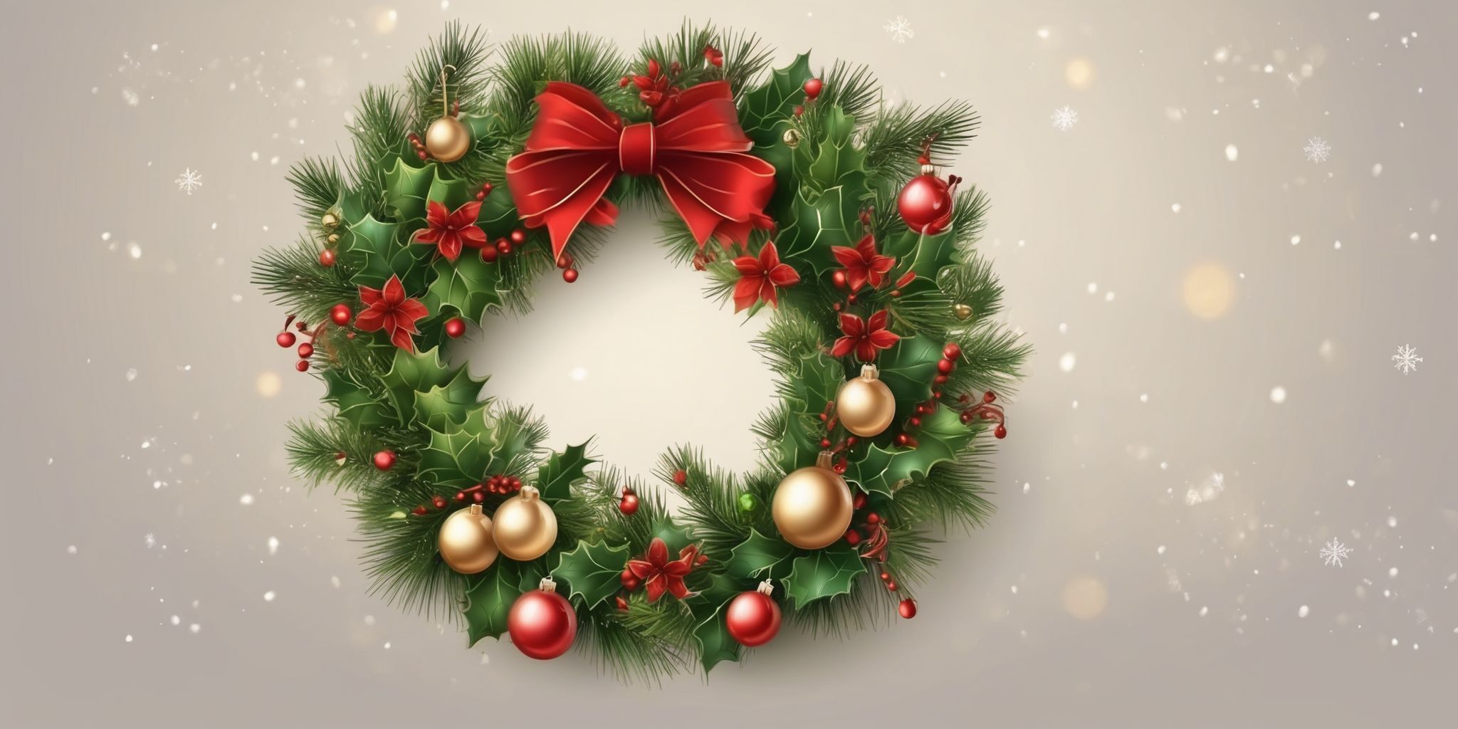 Wreath in realistic Christmas style