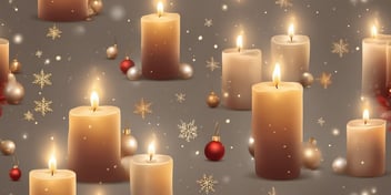 Candle glow in realistic Christmas style