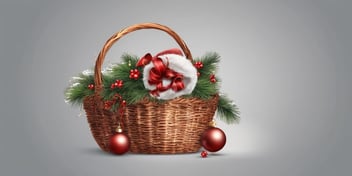 Basket in realistic Christmas style