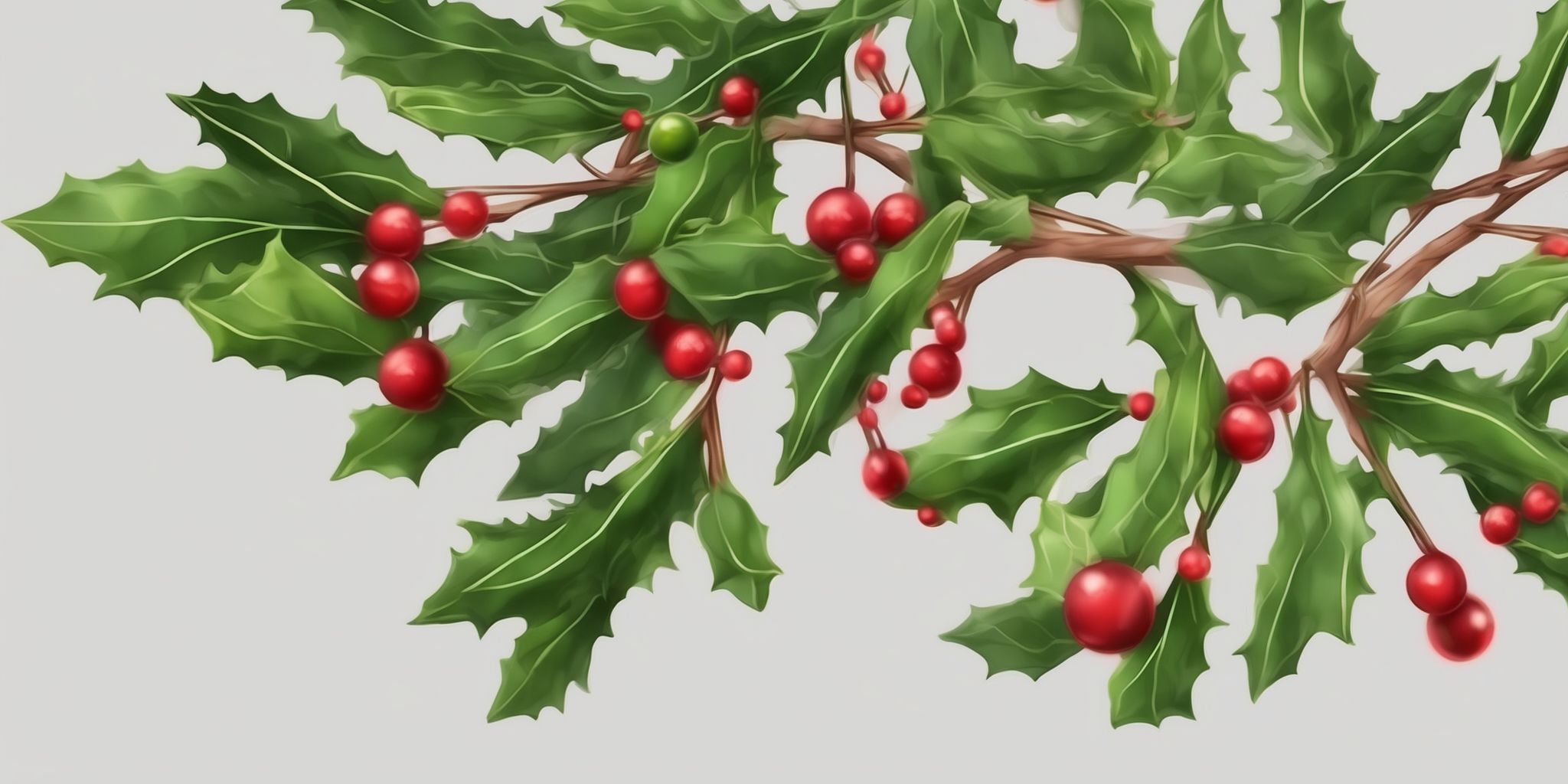 Mistletoe in realistic Christmas style