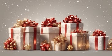 Presents in realistic Christmas style