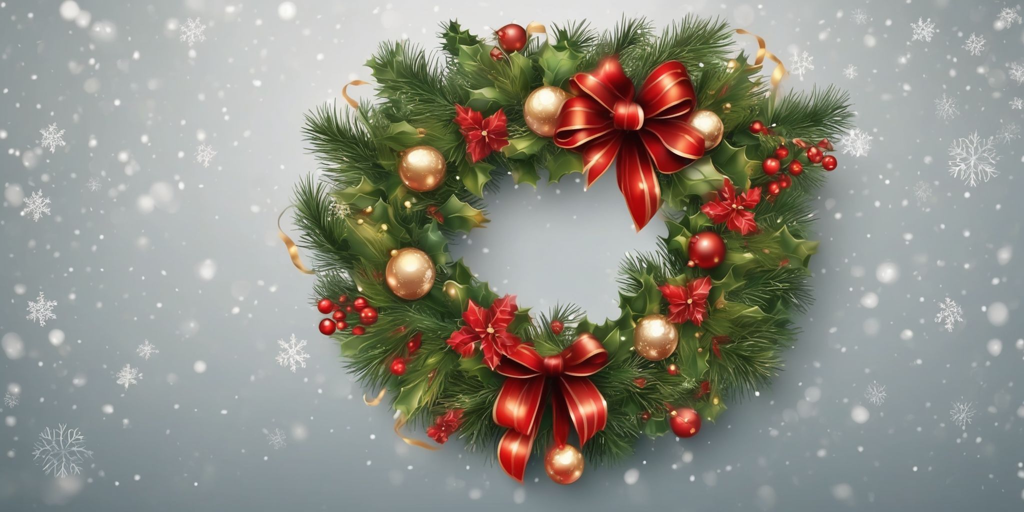 Wreath in realistic Christmas style