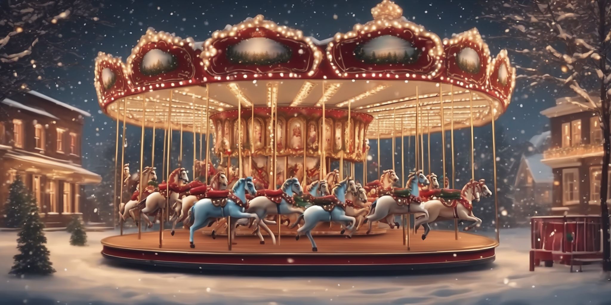 Carousel in realistic Christmas style