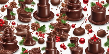 Chocolate fountain in realistic Christmas style