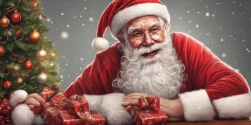 Santa in realistic Christmas style