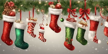Stockings in realistic Christmas style