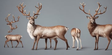 Reindeer in realistic Christmas style