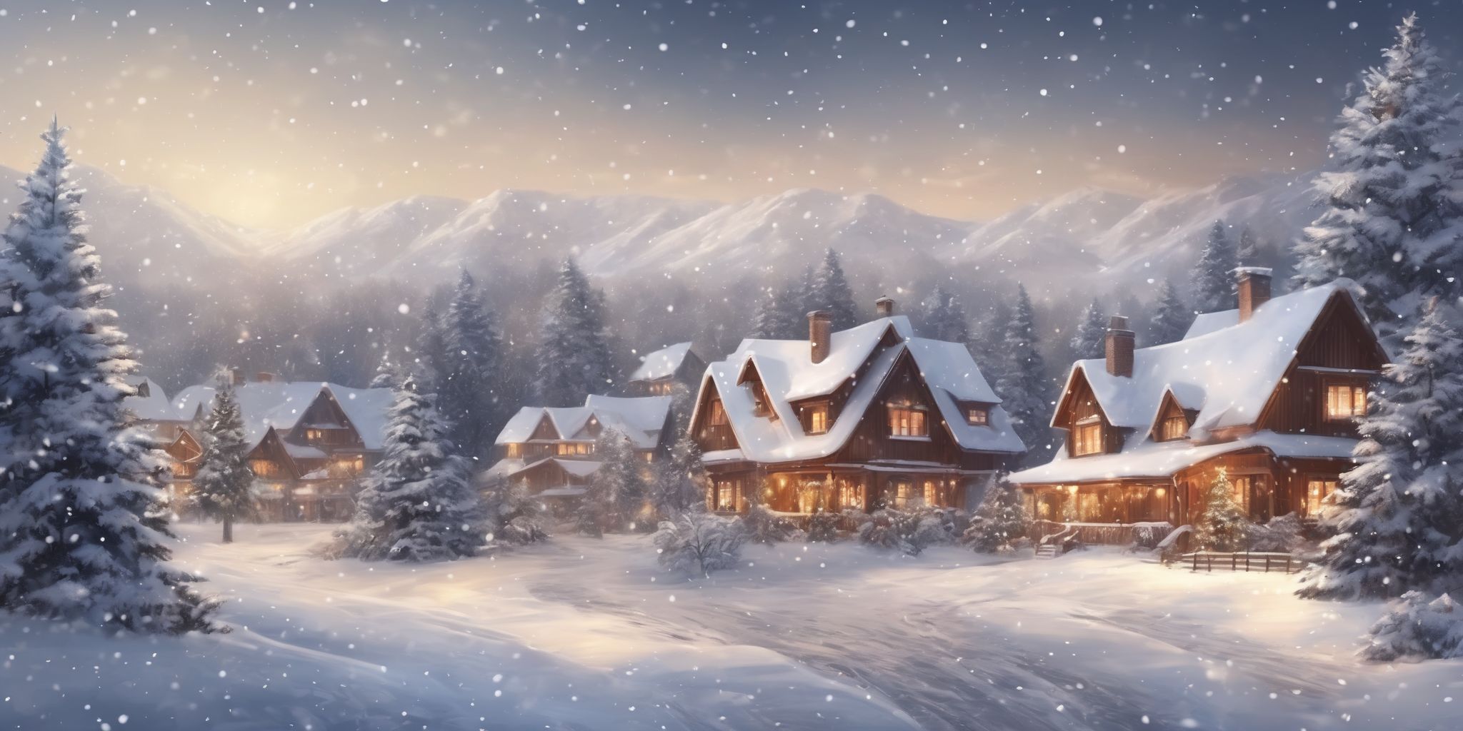 Snowy bliss in realistic Christmas style