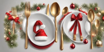 Utensils in realistic Christmas style
