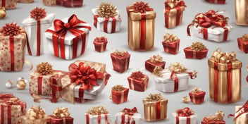 Gifts in realistic Christmas style