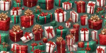 Presents in realistic Christmas style