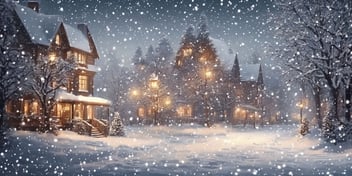 Snowfall in realistic Christmas style