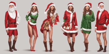 Attire in realistic Christmas style