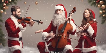 Quartet in realistic Christmas style