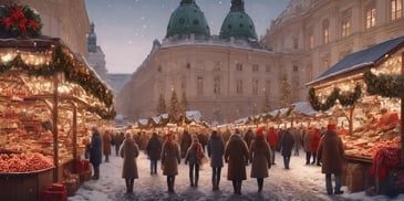 Vienna market in realistic Christmas style