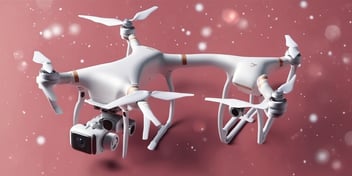 Drone in realistic Christmas style