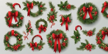 Wreaths in realistic Christmas style