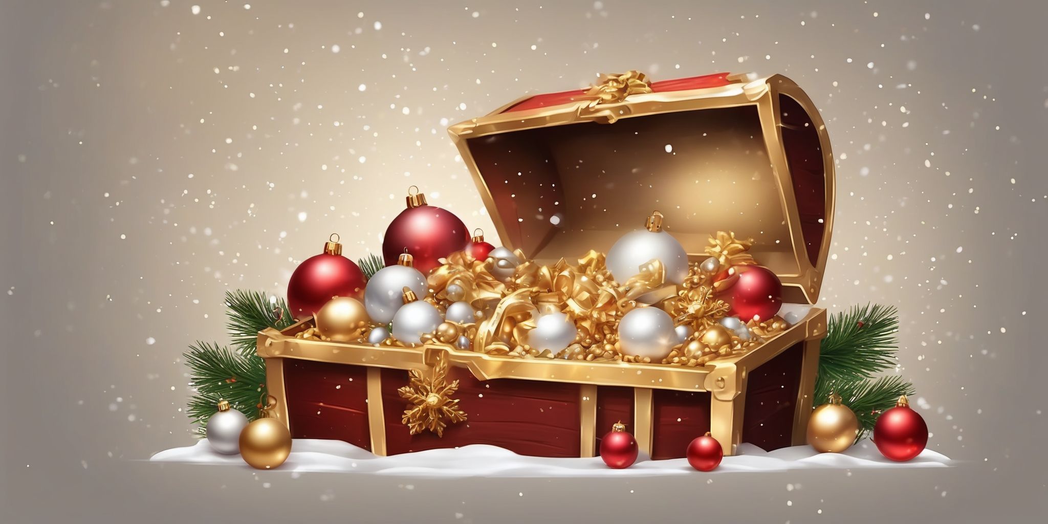 Treasure in realistic Christmas style